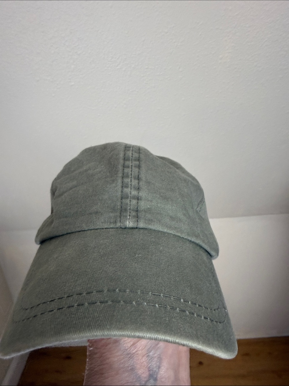 CSI Ponytail Ball Cap with Elastic Back Green Khaki OS